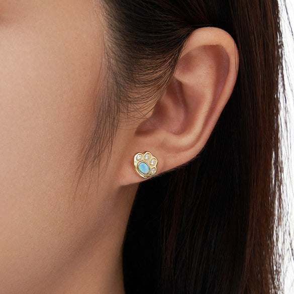 Wholesale Animal Series Jewelry 925 Sterling Silver Cute Puppy Opal Earrings With Electroplating