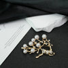 Wholesale Animal Style Zinc Alloy Rhinestone Pearl Electroplated Brooch For Women And Unisex As Scarf Buckle And Corsage Accessories