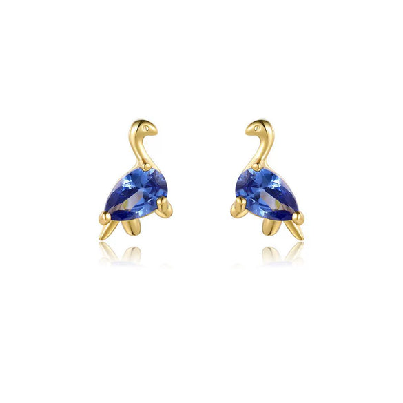 Wholesale Animal Style Zircon Earrings For Women Environmental Protection Copper With 925 Silver Needle And Real Gold Plating
