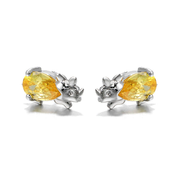 Wholesale Animal Style Zircon Earrings For Women Environmental Protection Copper With 925 Silver Needle And Real Gold Plating