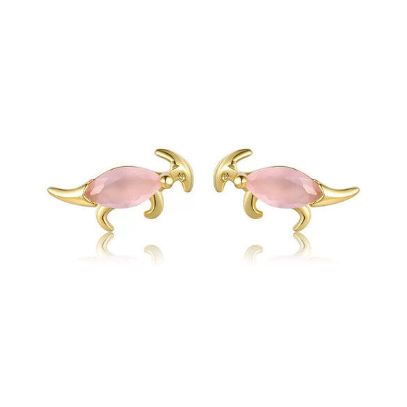 Wholesale Animal Style Zircon Earrings For Women Environmental Protection Copper With 925 Silver Needle And Real Gold Plating