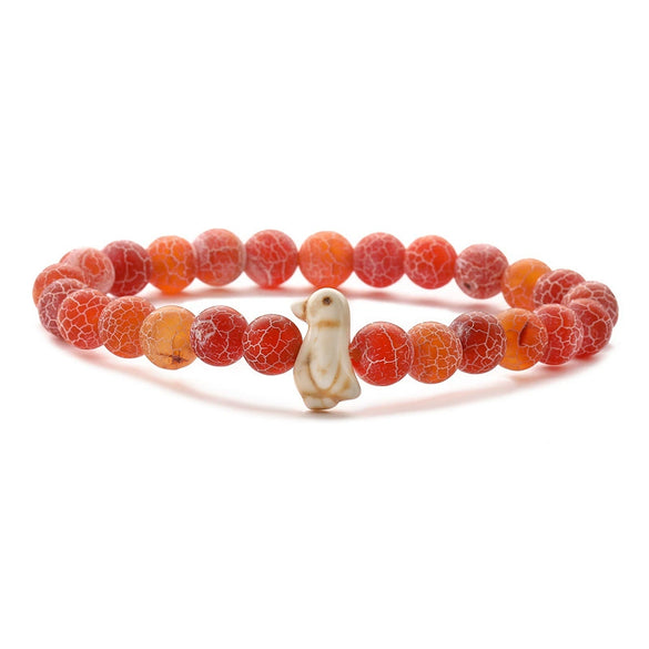 Wholesale Animal Tiger Eye Elastic Handmade Agate Beads Bracelet With Mixed Color And Zodiac Pattern