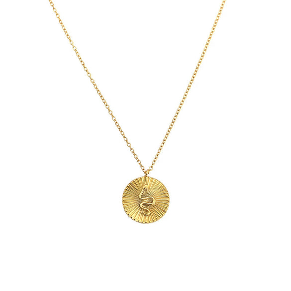 Wholesale Animals Zodiac Round Snake Clavicle Necklace S925 Silver Electroplating