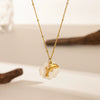 Wholesale Animalshaped Stainless Steel Electroplated 18K Gold Color Conch And Starfish Pendant Necklace For Women