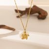 Wholesale Animalshaped Stainless Steel Electroplated 18K Gold Color Conch And Starfish Pendant Necklace For Women