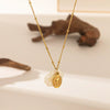Wholesale Animalshaped Stainless Steel Electroplated 18K Gold Color Conch And Starfish Pendant Necklace For Women
