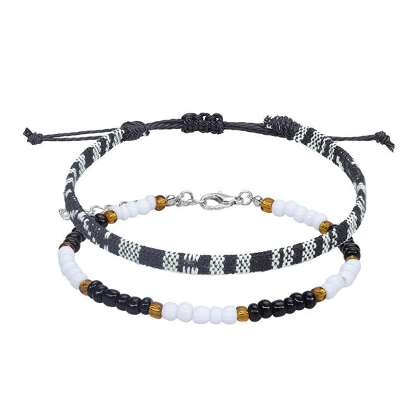 Wholesale Anklet Bohemian Handwoven Fabric Geometric Style Unisex