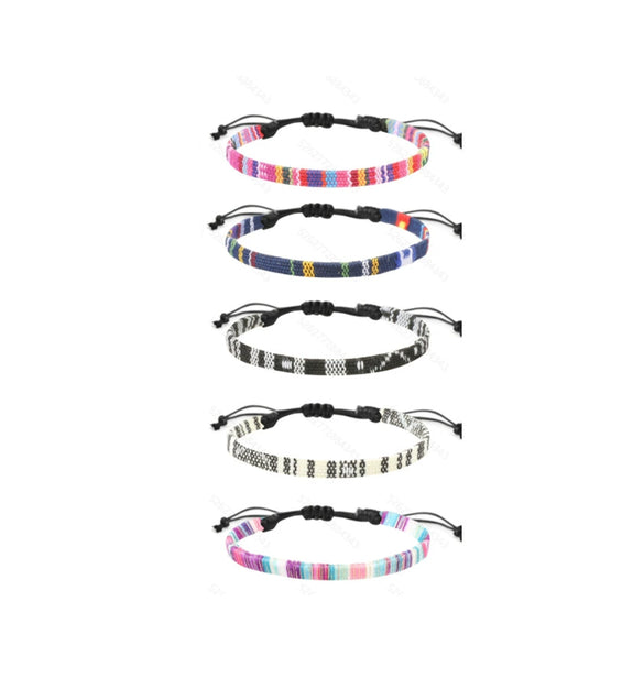 Wholesale Anklet Bohemian Handwoven Fabric Geometric Style Unisex