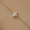 Wholesale Anklet Goldplated Artificial Gemstones Semiprecious Stones Fourleaf Clover Flowers Style