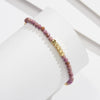 Wholesale Anklet S925 Sterling Silver Purple Mica Stone Square Gold Nugget Geometric Style