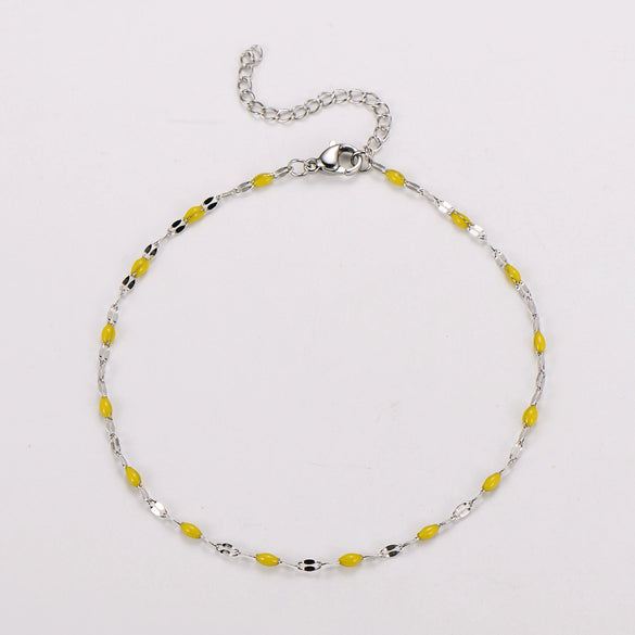 Wholesale Anklet Stainless Steel Geometric Ushaped Electroplated Lip Chain For Women