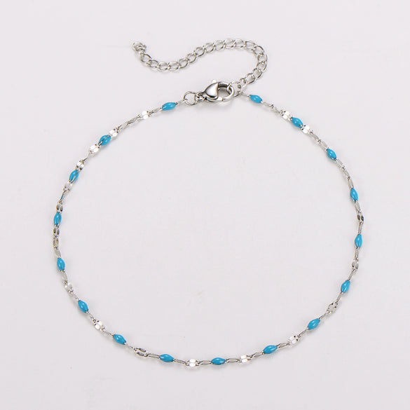 Wholesale Anklet Stainless Steel Geometric Ushaped Electroplated Lip Chain For Women