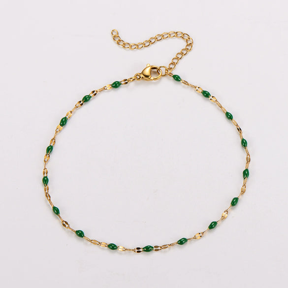 Wholesale Anklet Stainless Steel Geometric Ushaped Electroplated Lip Chain For Women