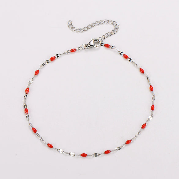 Wholesale Anklet Stainless Steel Geometric Ushaped Electroplated Lip Chain For Women