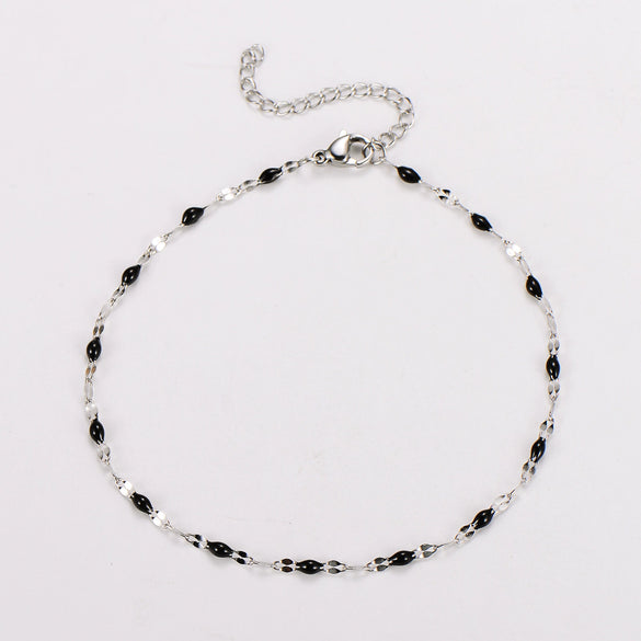 Wholesale Anklet Stainless Steel Geometric Ushaped Electroplated Lip Chain For Women