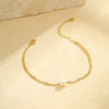 Wholesale Anklet Stainless Steel 18K Geometric Tassel Pearl Design Unisex