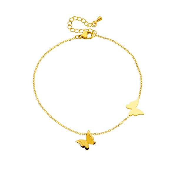 Wholesale Anklet Titanium Steel Three Dimensional Glossy Insect Butterfly Pendant