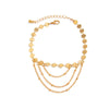 Wholesale Anklets Metal Sequin Geometric Style Tassel Chain For Women
