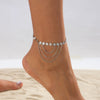 Wholesale Anklets Metal Sequin Geometric Style Tassel Chain For Women