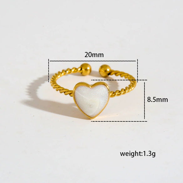 Wholesale Antiallergic Fairy Style Heart Shape Geometric Titanium Steel Electroplated Ring Set For Men And Women