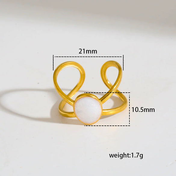 Wholesale Antiallergic Fairy Style Heart Shape Geometric Titanium Steel Electroplated Ring Set For Men And Women