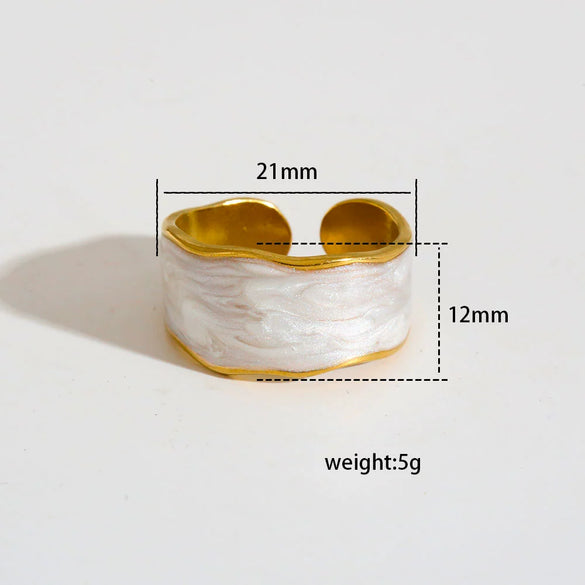 Wholesale Antiallergic Fairy Style Heart Shape Geometric Titanium Steel Electroplated Ring Set For Men And Women