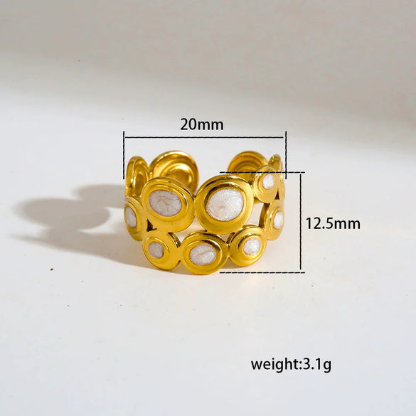 Wholesale Antiallergic Fairy Style Heart Shape Geometric Titanium Steel Electroplated Ring Set For Men And Women