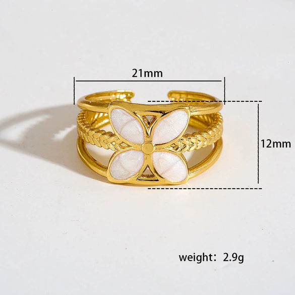 Wholesale Antiallergic Fairy Style Heart Shape Geometric Titanium Steel Electroplated Ring Set For Men And Women