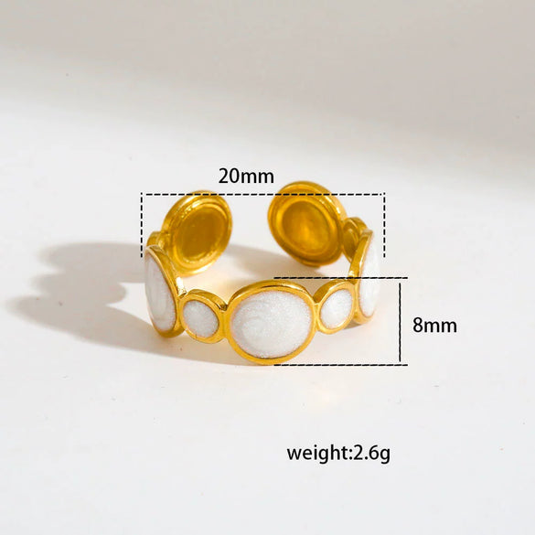 Wholesale Antiallergic Fairy Style Heart Shape Geometric Titanium Steel Electroplated Ring Set For Men And Women