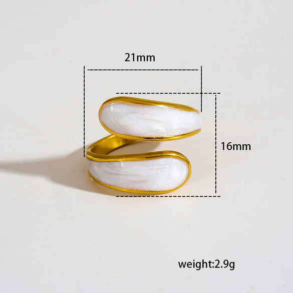 Wholesale Antiallergic Fairy Style Heart Shape Geometric Titanium Steel Electroplated Ring Set For Men And Women