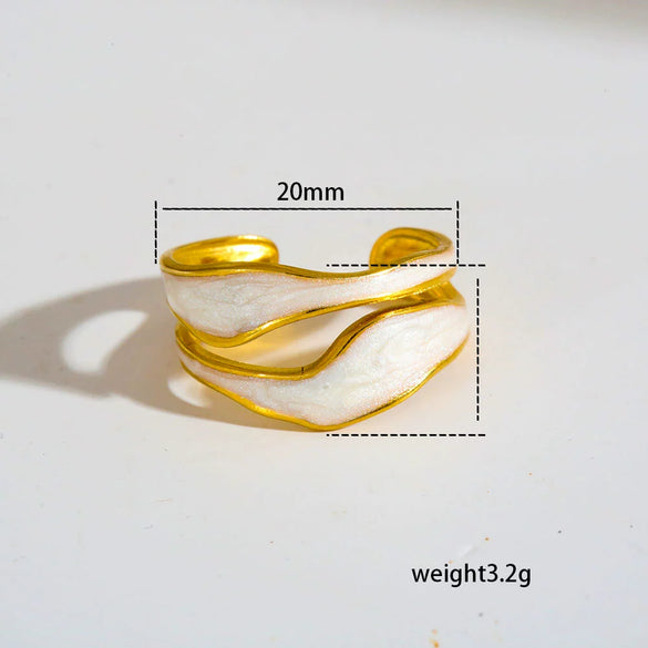 Wholesale Antiallergic Fairy Style Heart Shape Geometric Titanium Steel Electroplated Ring Set For Men And Women