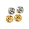 Wholesale Antiallergic Highgrade Earrings Stainless Steel Round Water Ripple Geometric 18K Gold Nonfading Electroplated