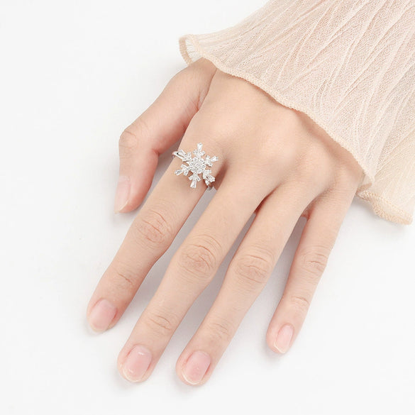 Wholesale Anxiety Relief Rotating Open Women's Ring S925 Sterling Silver Electroplated