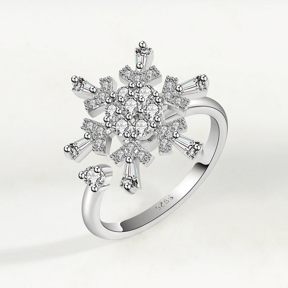 Wholesale Anxiety Relief Rotating Open Women's Ring S925 Sterling Silver Electroplated