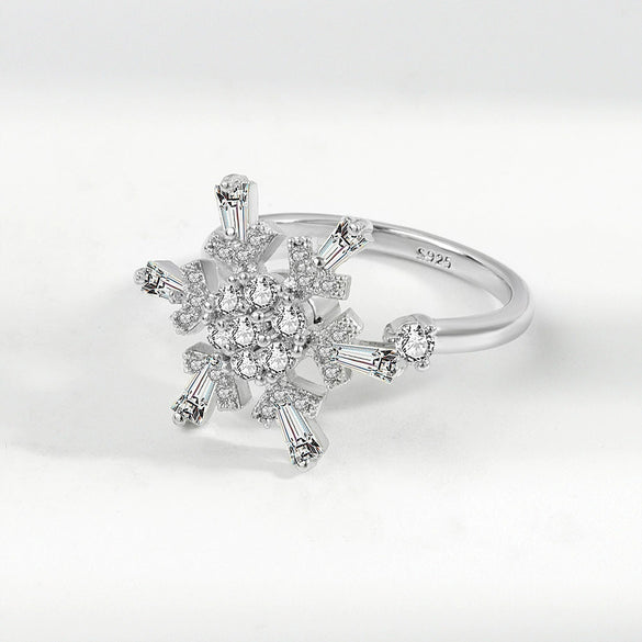 Wholesale Anxiety Relief Rotating Open Women's Ring S925 Sterling Silver Electroplated