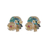 Wholesale Artificial Crystal Flower Heart Earrings Baroque Style Electroplated Girly