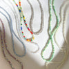 Wholesale Artificial Crystal Geometry Style Polishing Ball Chain Clavicle Necklace