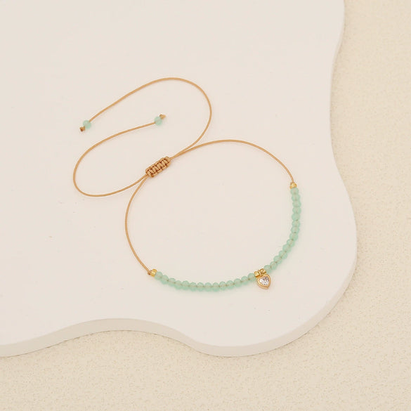 Wholesale Artificial Crystal Heart Shape Braided Bracelet For Women Original Design Jewelry