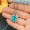 Wholesale Artificial Jewelry Copper Mixed Gem Inlay Geometric Exaggerated Style Pendant Necklace Earrings Set For Women