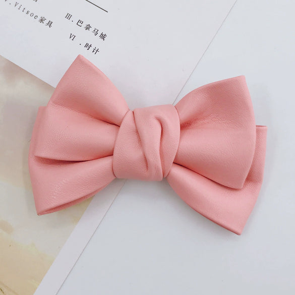 Wholesale Artificial Leather Handwoven Pleated Bow Jewelry And Phone Case Accessories