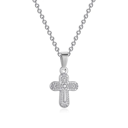 Wholesale Artistic Cross Stainless Steel 18k Gold Plated Pendant Necklace