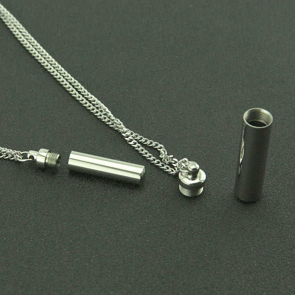 Wholesale Ashes Perfume Pendant Necklace Titanium Steel Geometric Cuban Chain Style For Men And Women