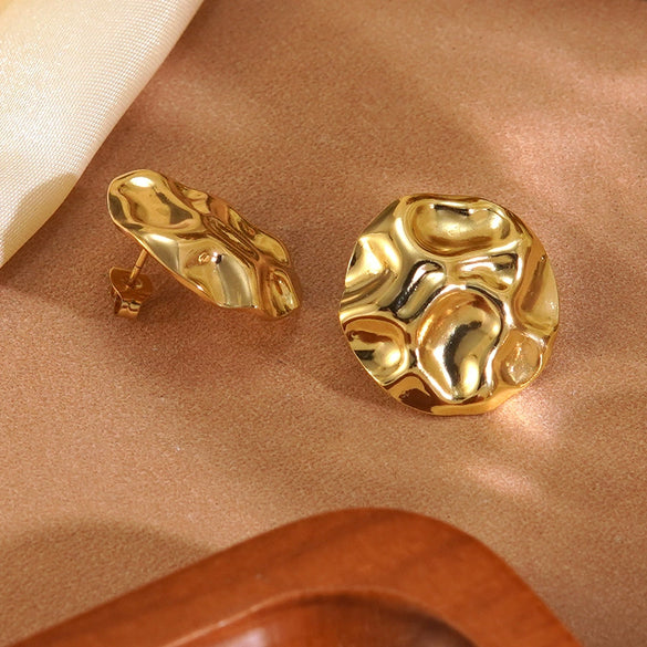 Wholesale Asymmetrical Geometric Medieval Style Electroplated Stainless Steel Earrings For Women