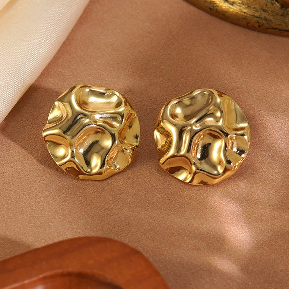 Wholesale Asymmetrical Geometric Medieval Style Electroplated Stainless Steel Earrings For Women