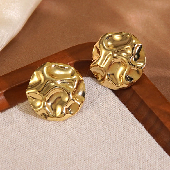 Wholesale Asymmetrical Geometric Medieval Style Electroplated Stainless Steel Earrings For Women