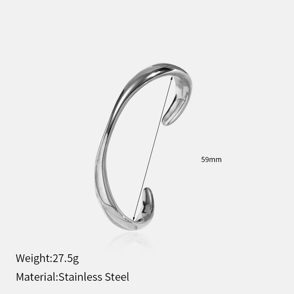 Wholesale Asymmetrical Geometric Retro Fashion Hip Hop Electroplated Titanium Steel Bracelets For Women