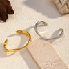 Wholesale Asymmetrical Geometric Retro Fashion Hip Hop Electroplated Titanium Steel Bracelets For Women