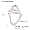 Wholesale Asymmetrical Line Open Index Finger Ring Geometric Stainless Steel With 18K Gold Electroplating For Women