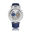 Wholesale Automatic Mechanical Men's Watch With Hollowout Transparent Tourbillon Waterproof Alloy Case Genuine Leather Strap Stainless Steel Buckle Mineral Reinforced Glass Mirror