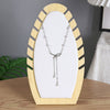 Wholesale Bamboo Wood Jewelry Display Rack With Flame Pendant Hanger And Bracelet Shelf
